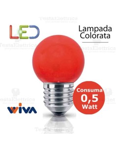 Lampadina a led colorata 0,5 watt E27 Rossa