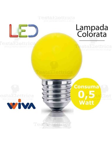 Lampadina a led colorata 0,5 watt E27 Gialla