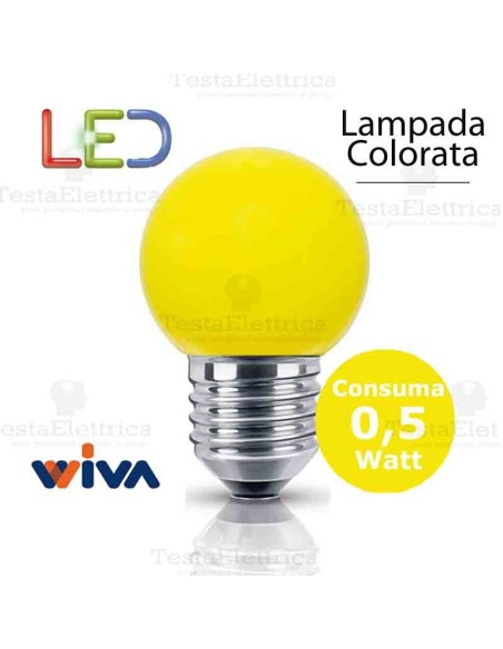 Lampadina a led colorata 0,5 watt E27 Gialla