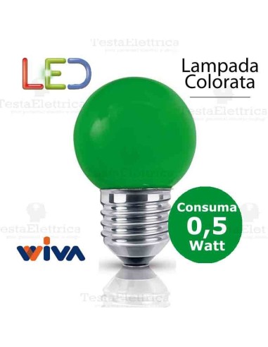 Lampadina a led colorata 0,5 watt E27 Verde