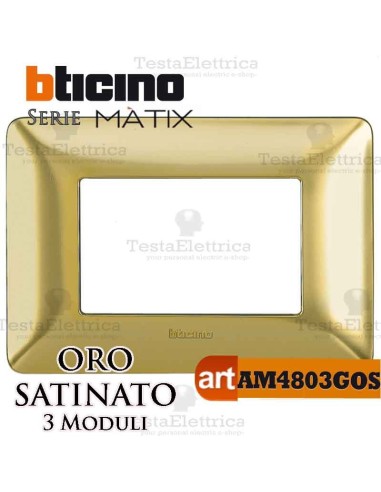Placca 3 moduli Oro Satinato Bticino Matix
