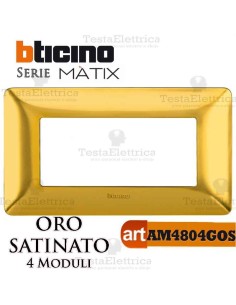 Placca  Oro Satinato Bticino Matix 4 moduli