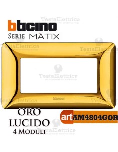 Placca  4 moduli Oro Satinato Bticino Matix 