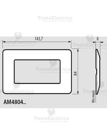 Placca 4 moduli Bianca Bticino Màtix