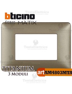 Placca 3 moduli Titanium Bticino Matix