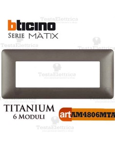 Placca 6 moduli Titanium Bticino Matix 