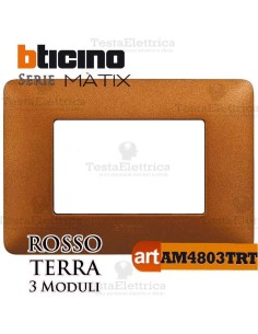 Placca 3 moduli Rosso Terra Bticino Matix