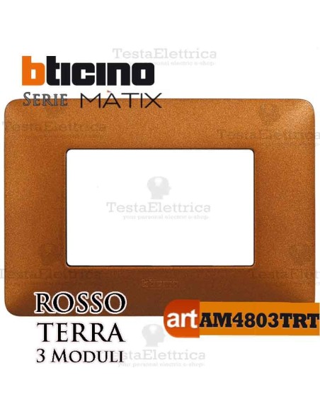 Placca 3 moduli Rosso Terra Bticino Matix