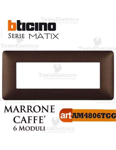 Placca 6 moduli Titanium Bticino Matix 