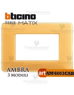 Placca 3 moduli ambraBticino Matix
