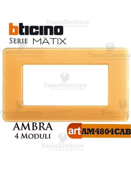 Placca  4 moduli ambra Bticino Matix 