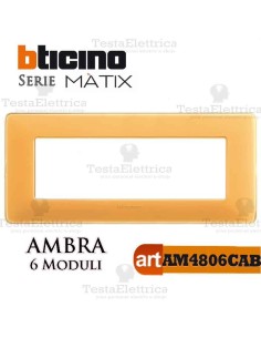 Placca 6 moduli ambra  Bticino Matix 