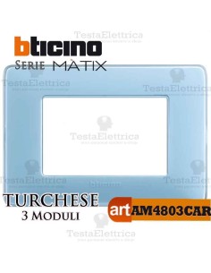 Placca 3 moduli turchese Bticino Matix