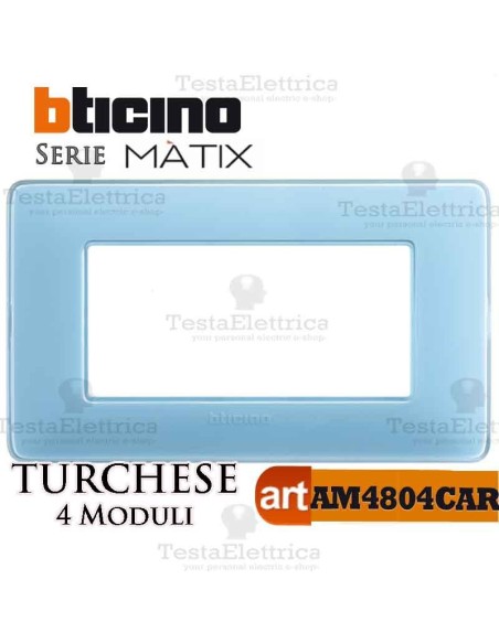 Placca  4 moduli turchese Bticino Matix 