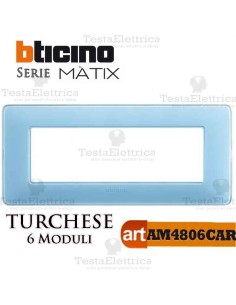 Placca 6 moduli turchese Bticino Matix 