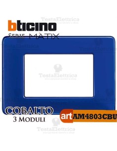 Placca 3 moduli cobalto Bticino Matix