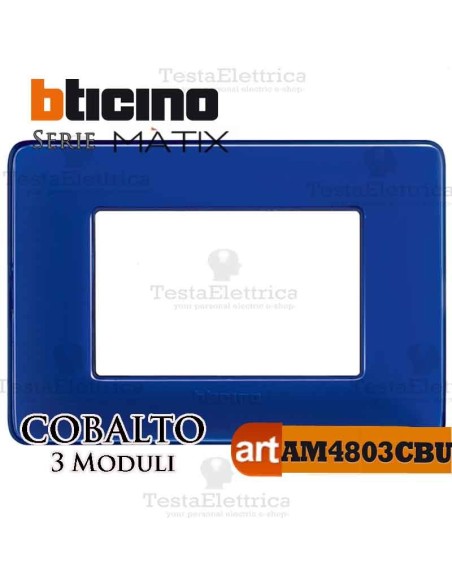 Placca 3 moduli cobalto Bticino Matix