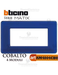 Placca  4 moduli cobalto Bticino Matix 