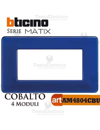Placca  4 moduli cobalto Bticino Matix 