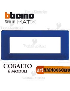 Placca 6 moduli cobalto Bticino Matix 