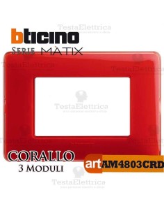 Placca 3 moduli corallo Bticino Matix