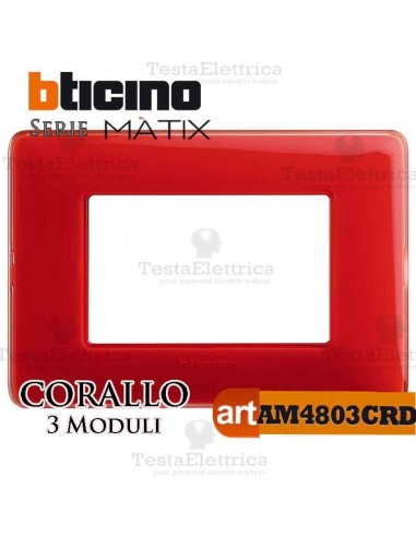 Placca 3 moduli corallo Bticino Matix