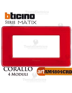 Placca  4 moduli corallo Bticino Matix 