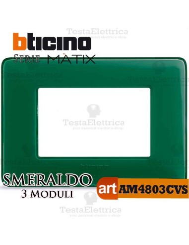 Placca  4 moduli smeraldo Bticino Matix 