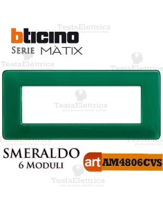 Placca 6 moduli smeraldo Bticino Matix 