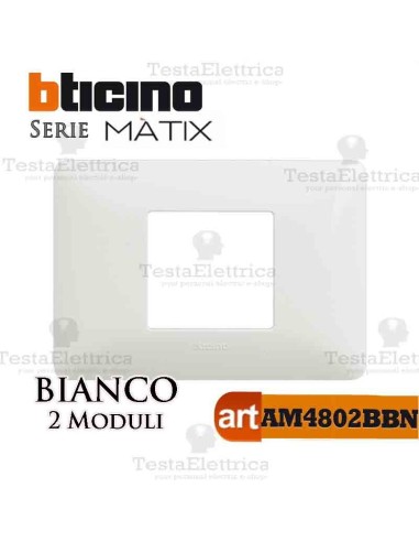 Placca 2 moduli Bianca Bticino Matix
