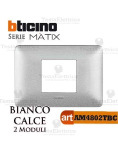 Placca 2 moduli Bianco Calce Bticino Matix