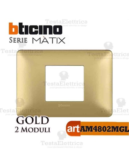 Placca 2 moduli Gold Bticino Matix