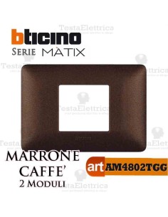 Placca 2 moduli marrone caffe Bticino Matix