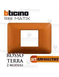 Placca 2 moduli rosso terra Bticino Matix