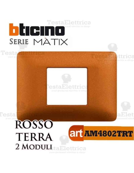 Placca 2 moduli rosso terra Bticino Matix