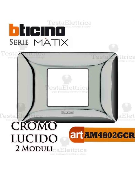 Placca 2 moduli oro satinato Bticino Matix