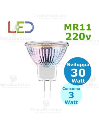 Lampada led cob MR11 220V 3W GU4 
