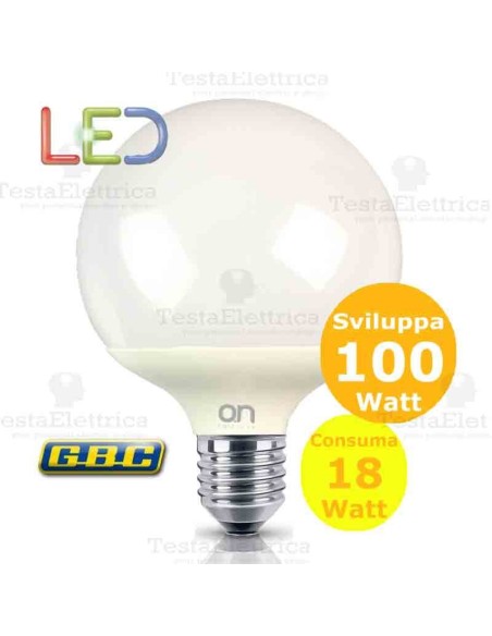 Lampadina a led Globo E27 18 Watt GBC