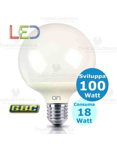 Lampadina a led Globo E27 18 Watt GBC