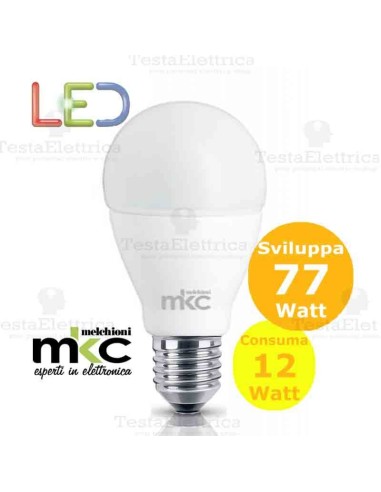 Lampadina a led  goccia 12 Watt E27 Melchioni