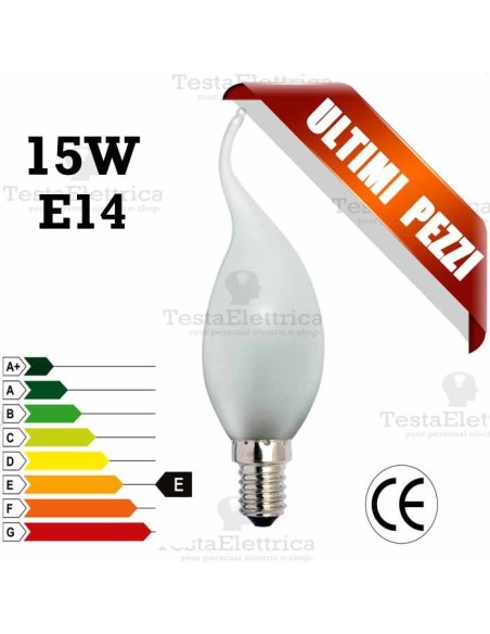Lampada a incandescenza colpo di vento 15W E14 