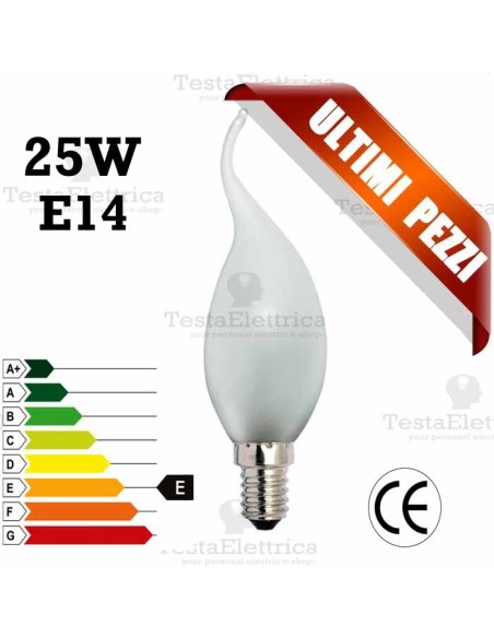 Lampada a incandescenza colpo di vento 25W E14 