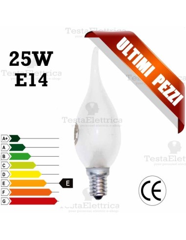 Lampada a incandescenza colpo di vento 25W E14 