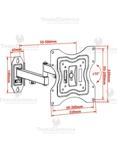 StaffaTV  23 - 37 Pollici 2 Braccia Gbs