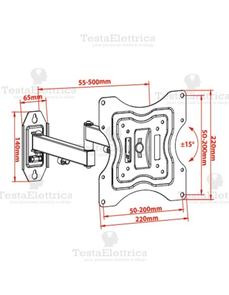 StaffaTV  23 - 37 Pollici 2 Braccia Gbs