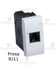 Presa telefonica bianca compatibile con serie Bticino LivingLight