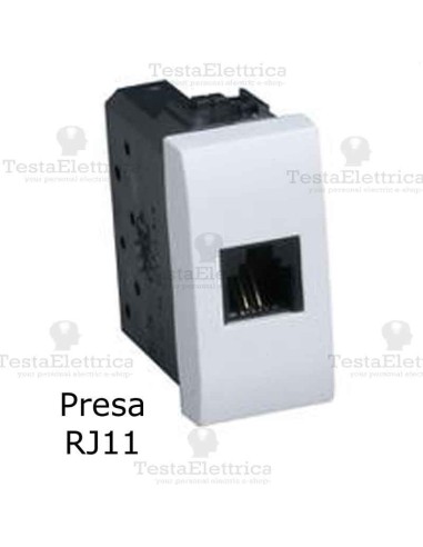 Presa telefonica bianca compatibile con serie Bticino LivingLight