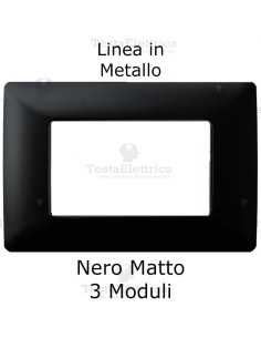 Placca in Metallo Nero Lucido compatibile con serie Bticino Matix 