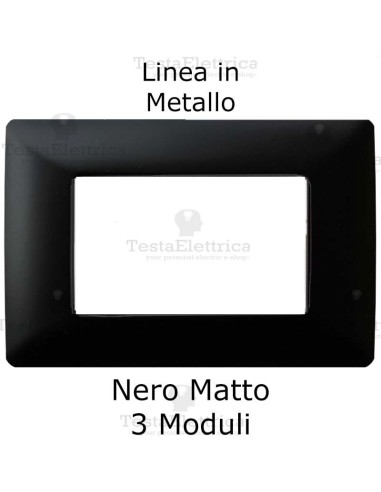 Placca in Metallo Nero Lucido compatibile con serie Bticino Matix 