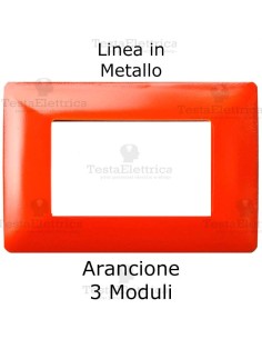 Placca in Metallo Arancione compatibile con serie Bticino Matix 
